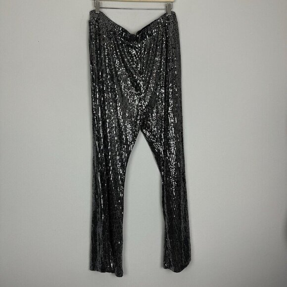Rebdolls Black Sequined Stretch Pants Size 2X *flaw*  New Years, Party - Picture 1 of 6